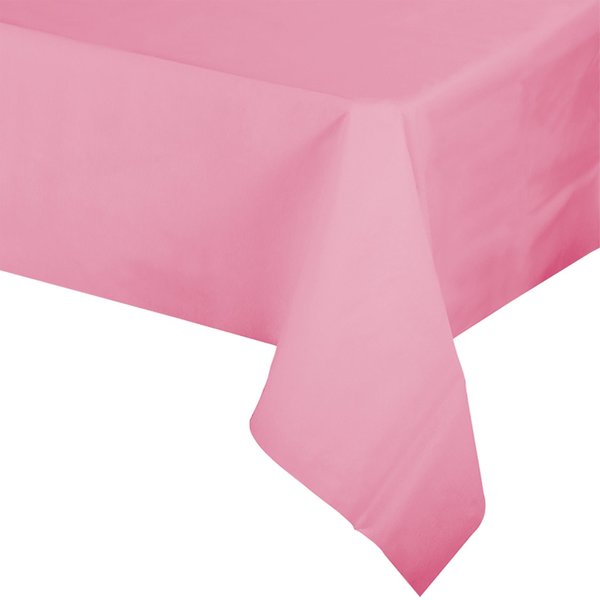 Smarty Had A Party 54 x 108 Pink Rectangular Disposable Plastic Tablecloths 96 Tablecloths, 96PK 813270-PNK-CASE